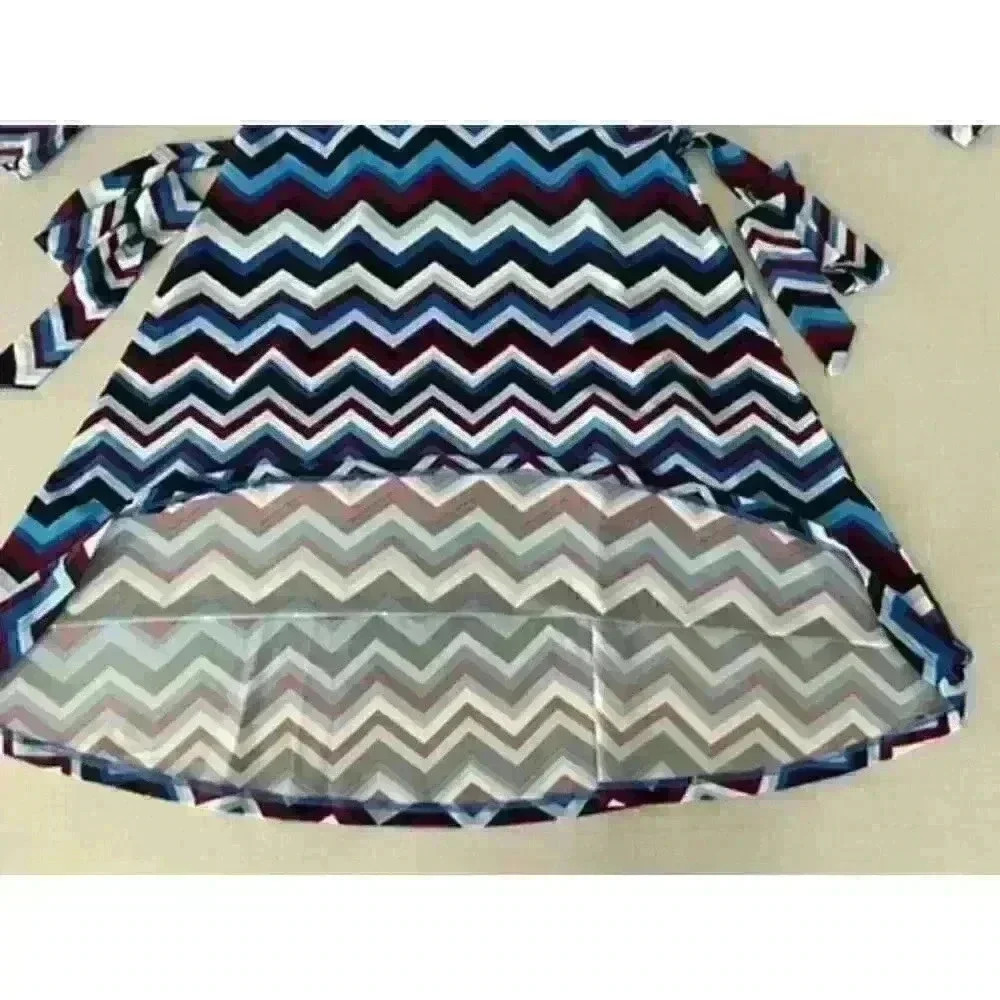 Leota Sz S Petite Perfect Wrap Dress Knit Navy Print 3/4 Slv Work Comfy Casual - Picture 9 of 16